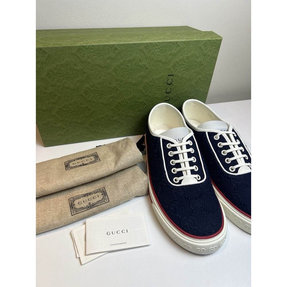 Gucci Tennis 1977 GG Men's Blue Sneakers New Size UK7